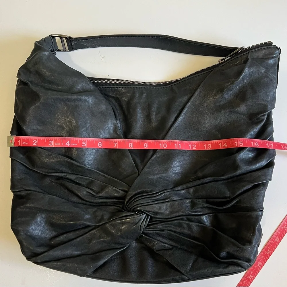 BURBERRY AUTHENTIC Maggie Soft Knot Calfskin Leather Black Hobo Bag WITH COA - Picture 7 of 16